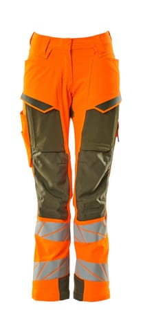 ⁨MASCOT® Spodnie z kieszeniami na kolanach ACCELERATE SAFE (kolor pomarańcz hi-vis/zielony mech, rozmiar 76C44)⁩ w sklepie Wasserman.eu