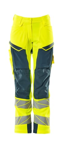 ⁨MASCOT® Spodnie z kieszeniami na kolanach ACCELERATE SAFE (kolor żółty hi-vis/ciemna petrolowy, rozmiar 76C50)⁩ w sklepie Wasserman.eu