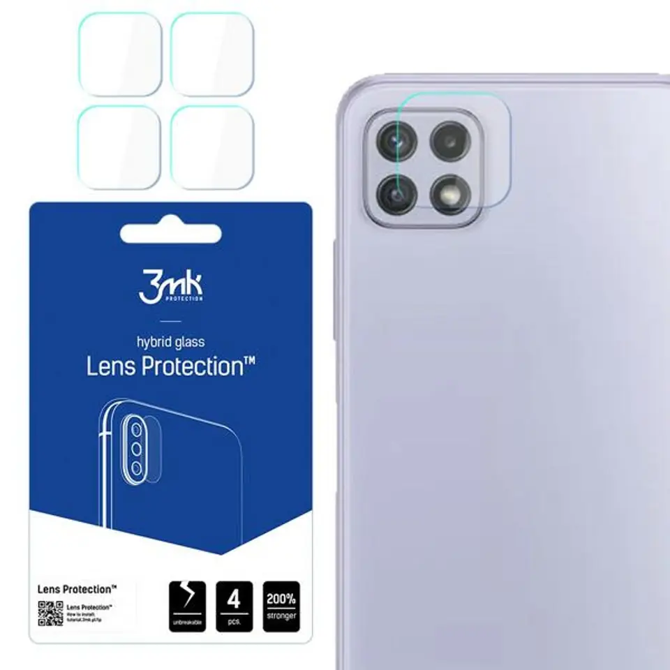 ⁨Ochrona na obiektyw aparatu 3MK Lens     Protection do Samsung Galaxy A225 A22 4G 4szt⁩ w sklepie Wasserman.eu