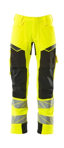 ⁨MASCOT® Spodnie z kieszeniami na kolanach ACCELERATE SAFE (kolor żółty hi-vis/czerń, rozmiar 76C47)⁩ w sklepie Wasserman.eu