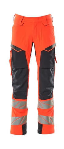 ⁨MASCOT® Spodnie z kieszeniami na kolanach ACCELERATE SAFE (kolor czerwień hi-vis/ciemny granat, rozmiar 76C47)⁩ w sklepie Wasserman.eu