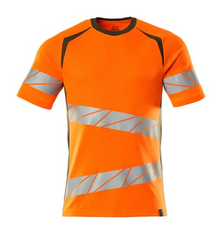 ⁨MASCOT® T-Shirt ACCELERATE SAFE (kolor pomarańcz hi-vis/zielony mech, rozmiar L  ONE)⁩ w sklepie Wasserman.eu