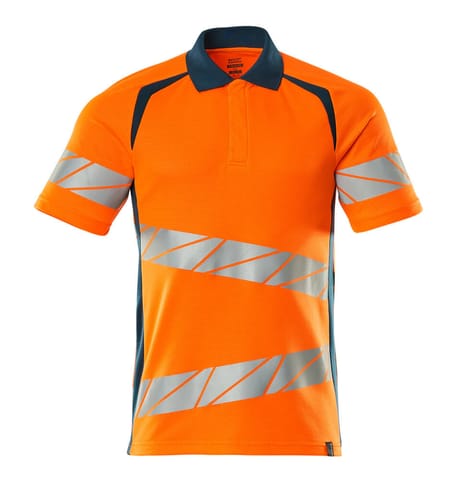 ⁨MASCOT® Koszulka polo ACCELERATE SAFE (kolor pomarańcz hi-vis/ciemna petrolowy, rozmiar 2XLONE)⁩ w sklepie Wasserman.eu