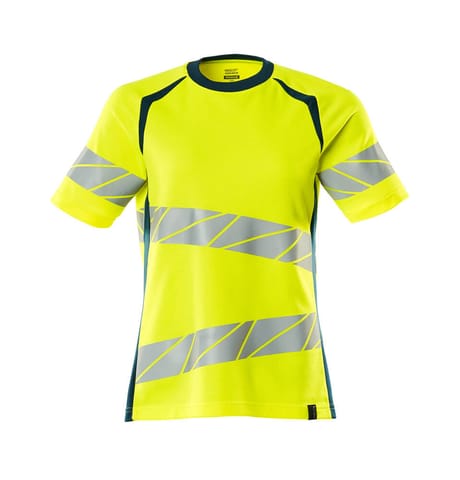 ⁨MASCOT® T-Shirt ACCELERATE SAFE (kolor żółty hi-vis/ciemna petrolowy, rozmiar L  ONE)⁩ w sklepie Wasserman.eu