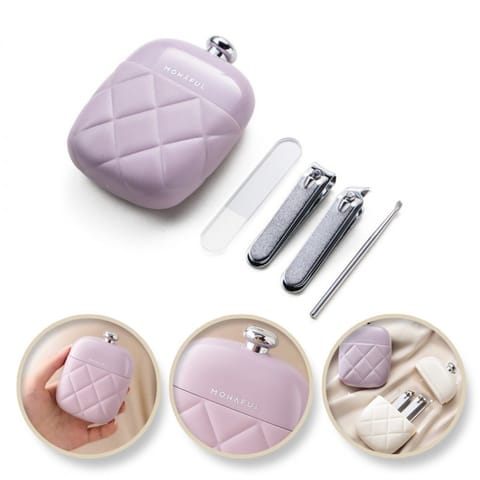 ⁨Zestaw akcesoriów etui do paznokci manicure fioletowy 9,5cmx7cm AK10FIO⁩ w sklepie Wasserman.eu