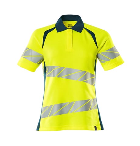 ⁨MASCOT® Koszulka polo ACCELERATE SAFE (kolor żółty hi-vis/ciemna petrolowy, rozmiar 2XLONE)⁩ w sklepie Wasserman.eu