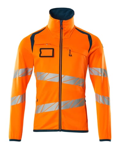 ⁨MASCOT® Bluza polarowa z zamkiem błyskawicznym ACCELERATE SAFE (kolor pomarańcz hi-vis/ciemna petrolowy, rozmiar XL)⁩ w sklepie Wasserman.eu