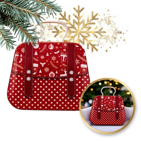 ⁨Metalowy pojemnik z uchwytem na cukierki czerwony 7cm x 5,5cm KSN164⁩ w sklepie Wasserman.eu