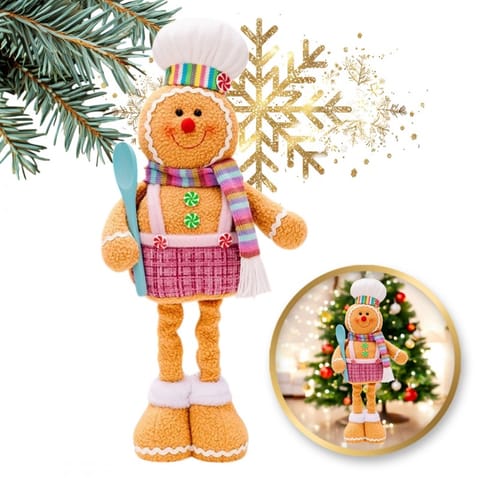 ⁨Figurka Pan Pierniczek teleskopowe nogi BOŻE NARODZENIE 52cm Z PLUSZU KSN169⁩ w sklepie Wasserman.eu