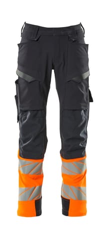 ⁨MASCOT® Spodnie z kieszeniami na kolanach ACCELERATE SAFE (kolor ciemny granat/pomarańcz hi-vis, rozmiar 76C46)⁩ w sklepie Wasserman.eu