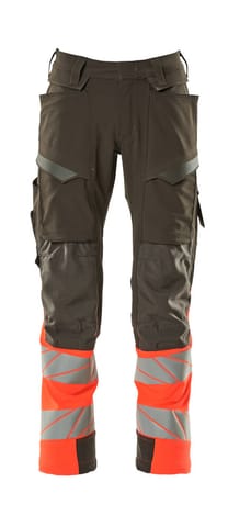 ⁨MASCOT® Spodnie z kieszeniami na kolanach ACCELERATE SAFE (kolor ciemny antracyt/czerwień hi-vis, rozmiar 82C58)⁩ w sklepie Wasserman.eu