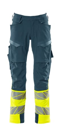 ⁨MASCOT® Spodnie z kieszeniami na kolanach ACCELERATE SAFE (kolor ciemna petrolowy/żółty hi-vis, rozmiar 82C49)⁩ w sklepie Wasserman.eu