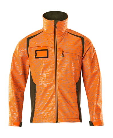 ⁨MASCOT® Kurtka softshell ACCELERATE SAFE (kolor pomarańcz hi-vis/zielony mech, rozmiar 5XL)⁩ w sklepie Wasserman.eu