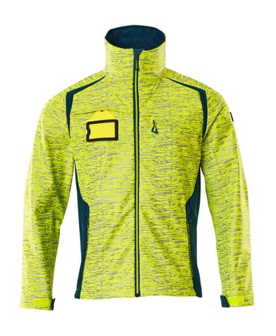 ⁨MASCOT® Kurtka softshell ACCELERATE SAFE (kolor żółty hi-vis/ciemna petrolowy, rozmiar L)⁩ w sklepie Wasserman.eu