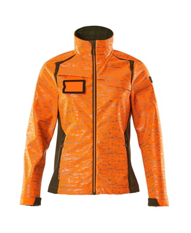 ⁨MASCOT® Kurtka softshell ACCELERATE SAFE (kolor pomarańcz hi-vis/zielony mech, rozmiar 5XL)⁩ w sklepie Wasserman.eu