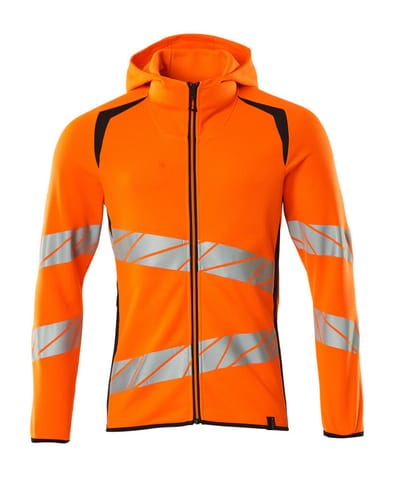 ⁨MASCOT® Bluza z kapturem z zamkiem błyskawicznym ACCELERATE SAFE (kolor pomarańcz hi-vis/ciemny granat, rozmiar XL)⁩ w sklepie Wasserman.eu