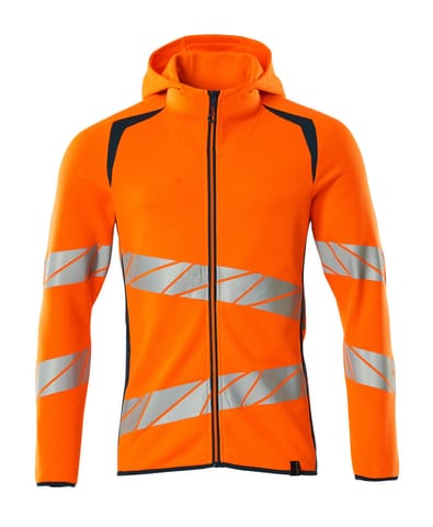 ⁨MASCOT® Bluza z kapturem z zamkiem błyskawicznym ACCELERATE SAFE (kolor pomarańcz hi-vis/ciemna petrolowy, rozmiar M)⁩ w sklepie Wasserman.eu