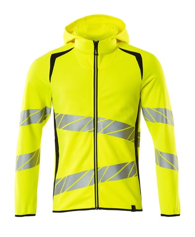 ⁨MASCOT® Bluza z kapturem z zamkiem błyskawicznym ACCELERATE SAFE (kolor żółty hi-vis/ciemny granat, rozmiar S)⁩ w sklepie Wasserman.eu