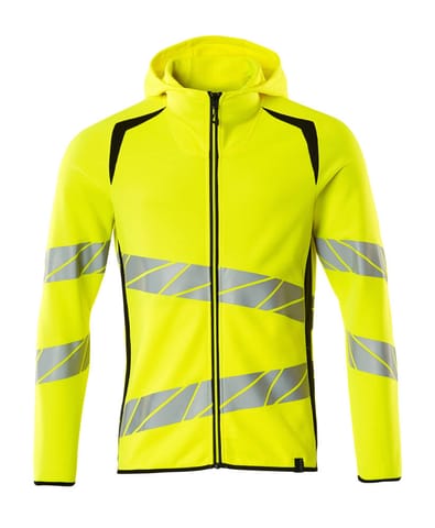 ⁨MASCOT® Bluza z kapturem z zamkiem błyskawicznym ACCELERATE SAFE (kolor żółty hi-vis/czerń, rozmiar S)⁩ w sklepie Wasserman.eu