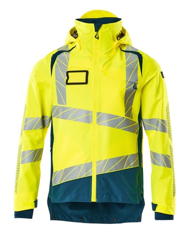 ⁨MASCOT® Kurtka membranowa ACCELERATE SAFE (kolor żółty hi-vis/ciemna petrolowy, rozmiar L)⁩ w sklepie Wasserman.eu