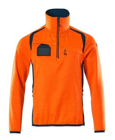 ⁨MASCOT® Bluza polarowa z krótkim zamkiem błyskawicznym ACCELERATE SAFE (kolor pomarańcz hi-vis/ciemna petrolowy, rozmiar 5XL)⁩ w sklepie Wasserman.eu