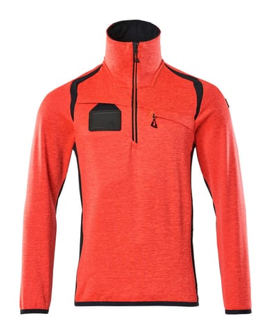⁨MASCOT® Bluza polarowa z krótkim zamkiem błyskawicznym ACCELERATE SAFE (kolor czerwień hi-vis/ciemny granat, rozmiar S)⁩ w sklepie Wasserman.eu