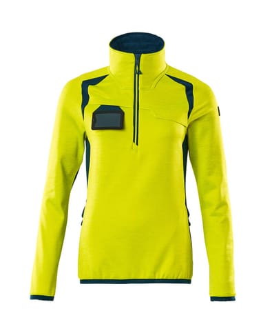⁨MASCOT® Bluza polarowa z krótkim zamkiem błyskawicznym ACCELERATE SAFE (kolor żółty hi-vis/ciemna petrolowy, rozmiar 2XL)⁩ w sklepie Wasserman.eu