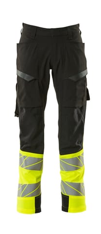⁨MASCOT® Spodnie z kieszeniami na udach ACCELERATE SAFE (kolor czerń/żółty hi-vis, rozmiar 76C46)⁩ w sklepie Wasserman.eu