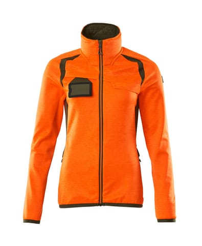 ⁨MASCOT® Bluza polarowa z zamkiem błyskawicznym ACCELERATE SAFE (kolor pomarańcz hi-vis/zielony mech, rozmiar 3XL)⁩ w sklepie Wasserman.eu