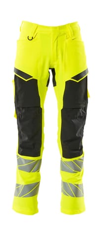 ⁨MASCOT® Spodnie z kieszeniami na kolanach ACCELERATE SAFE (kolor żółty hi-vis/czerń, rozmiar 90C48)⁩ w sklepie Wasserman.eu