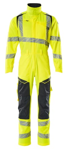 ⁨MASCOT® Kombinezon z kieszeniami na kolanach ACCELERATE SAFE (kolor żółty hi-vis/ciemny granat, rozmiar 2XL)⁩ w sklepie Wasserman.eu