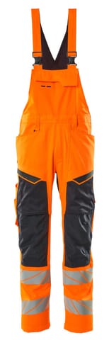 ⁨MASCOT® Ogrodniczki z kieszeniami na kolanach ACCELERATE SAFE (kolor pomarańcz hi-vis/ciemny granat, rozmiar 90C56)⁩ w sklepie Wasserman.eu