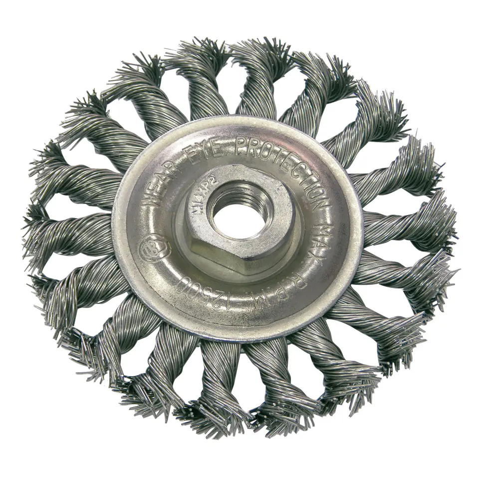 ⁨Steel wire disc brush. skr. fi=125mm, m14 proline⁩ at Wasserman.eu