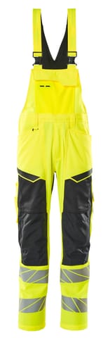 ⁨MASCOT® Ogrodniczki z kieszeniami na kolanach ACCELERATE SAFE (kolor żółty hi-vis/czerń, rozmiar 82C54)⁩ w sklepie Wasserman.eu