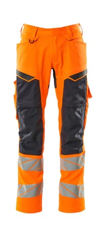 ⁨MASCOT® Spodnie z kieszeniami na kolanach ACCELERATE SAFE (kolor pomarańcz hi-vis/ciemny granat, rozmiar 76C46)⁩ w sklepie Wasserman.eu