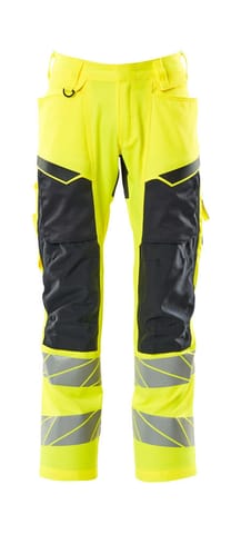 ⁨MASCOT® Spodnie z kieszeniami na kolanach ACCELERATE SAFE (kolor żółty hi-vis/ciemny granat, rozmiar 82C44)⁩ w sklepie Wasserman.eu