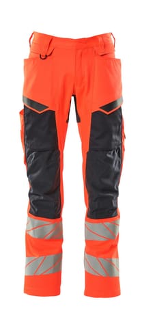 ⁨MASCOT® Spodnie z kieszeniami na kolanach ACCELERATE SAFE (kolor czerwień hi-vis/ciemny granat, rozmiar 82C68)⁩ w sklepie Wasserman.eu