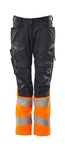 ⁨MASCOT® Spodnie z kieszeniami na kolanach ACCELERATE SAFE (kolor ciemny granat/pomarańcz hi-vis, rozmiar 76C46)⁩ w sklepie Wasserman.eu