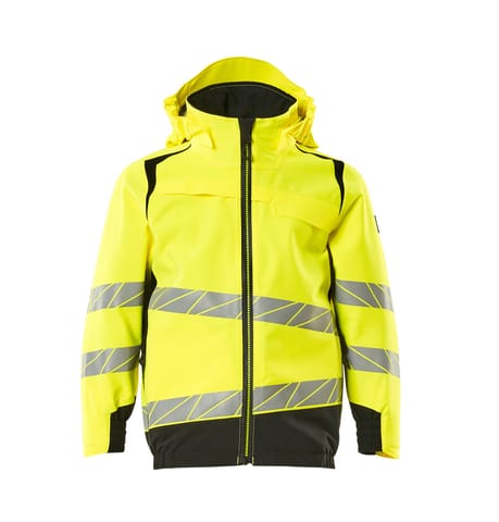 ⁨MASCOT® Kurtka membranowa dla dzieci ACCELERATE SAFE (kolor żółty hi-vis/czerń, rozmiar 104)⁩ w sklepie Wasserman.eu