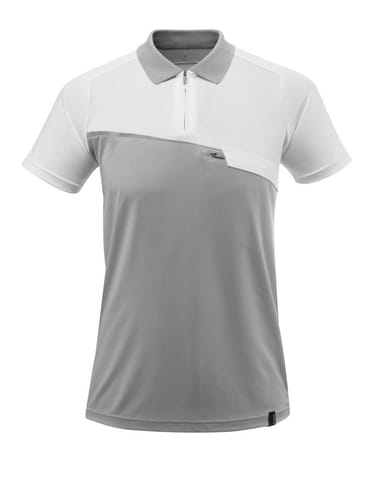 ⁨MASCOT® Koszulka polo z kieszenią na piersi ADVANCED (kolor szary nakrapiany/biel, rozmiar 2XL)⁩ w sklepie Wasserman.eu