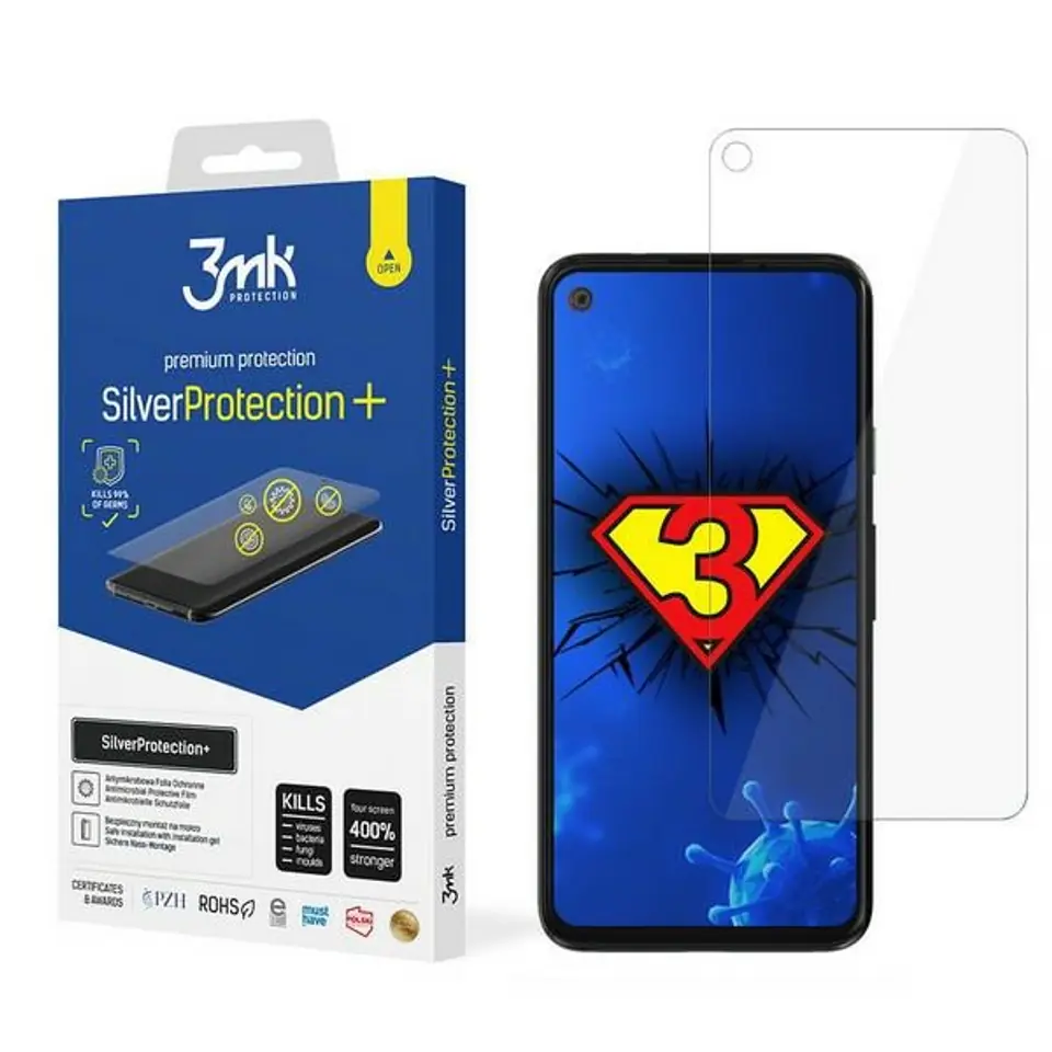 ⁨3MK Silver Protect+ Google Pixel 4a Folia Antymikrobowa montowana na mokro⁩ w sklepie Wasserman.eu