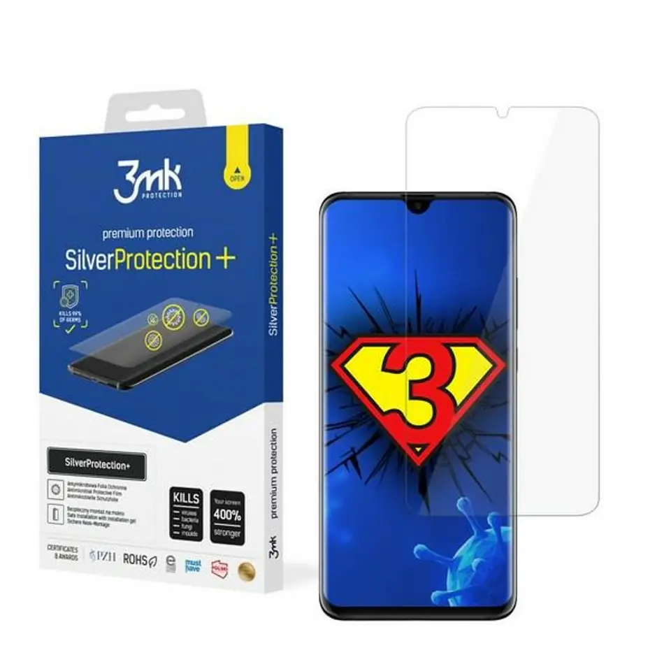 ⁨3MK Silver Protect+ Huawei P30 Pro Wet Mounted Antimicrobial Film⁩ at Wasserman.eu