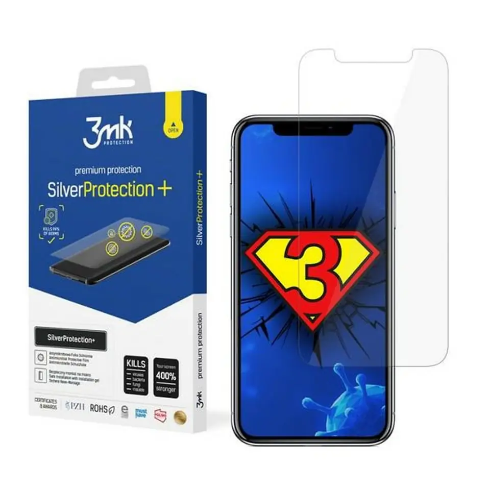 ⁨3MK Silver Protect+ iPhone 11 Pro Folia Antymikrobowa montowana na mokro⁩ w sklepie Wasserman.eu