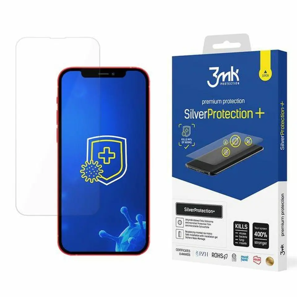 ⁨3MK Silver Protect+ iPhone 13/13 Pro Wet Mounted Antimicrobial Film⁩ at Wasserman.eu