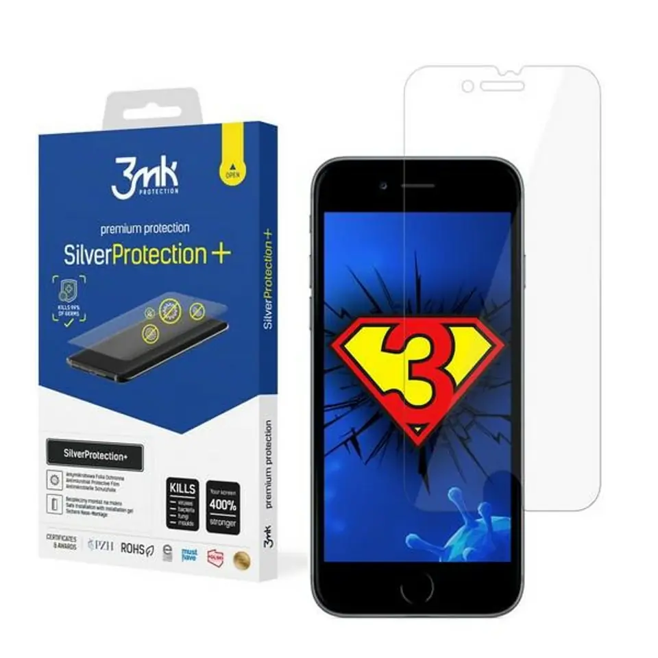 ⁨Folia antymikrobowa 3MK                  SilverProtection+ do Apple iPhone 7/8/SE 2020 / SE 2022⁩ w sklepie Wasserman.eu