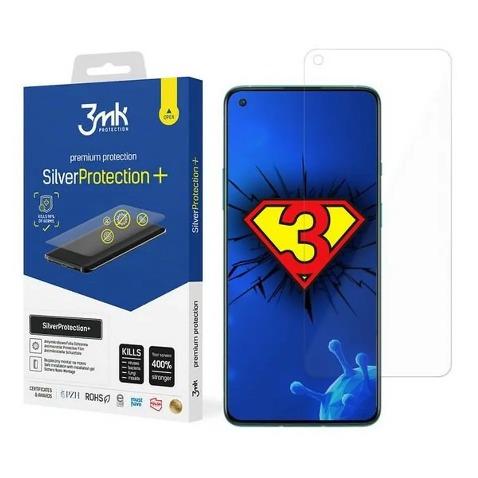 ⁨3MK Silver Protect+ OnePlus 8T Folia Antymikrobowa montowana na mokro⁩ w sklepie Wasserman.eu