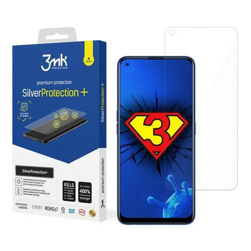 ⁨3MK Silver Protect+ Realme 7 Wet Mounted Antimicrobial Film⁩ at Wasserman.eu