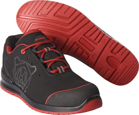 ⁨MASCOT® Obuwie ochronne FOOTWEAR CLASSIC (kolor czerń/czerwień, rozmiar 42)⁩ w sklepie Wasserman.eu