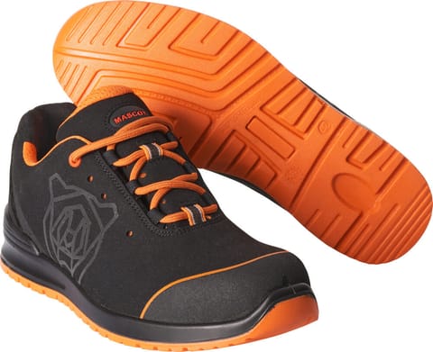 ⁨MASCOT® Obuwie ochronne FOOTWEAR CLASSIC (kolor czerń/jasny pomarań­cz, rozmiar 42)⁩ w sklepie Wasserman.eu