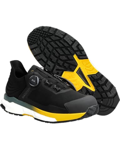 ⁨MASCOT® Obuwie ochronne FOOTWEAR CUSTOMIZED (kolor czerń/żółty słonecznik, rozmiar 1047)⁩ w sklepie Wasserman.eu